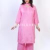 Rayon Chikankari Kurti Pink