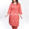 Cotton Chikankari 2Pc Set Peach